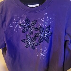 Purple womens Shirt with Floral Design